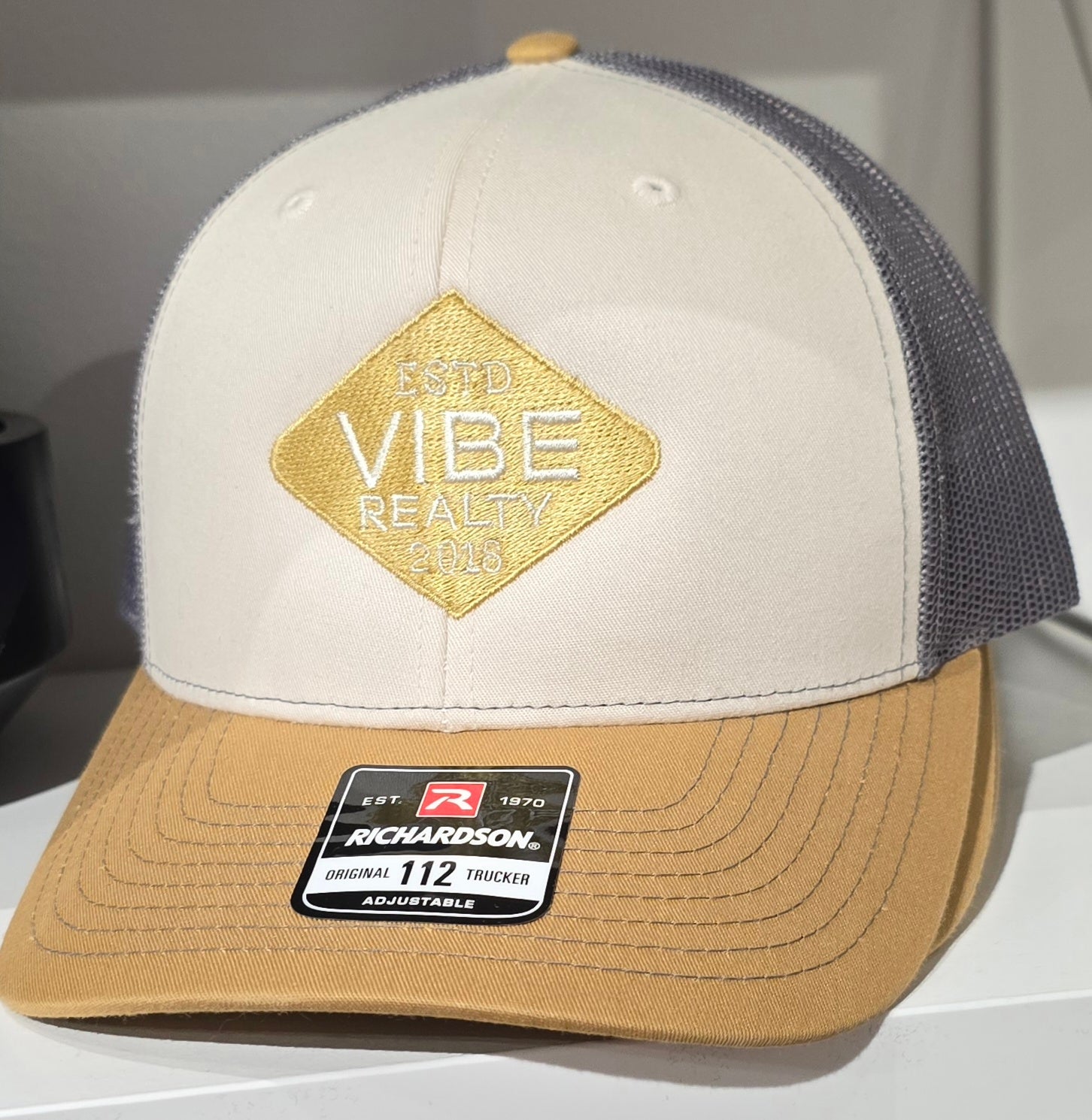 Embroidered Gold Vibe Baseball Cap